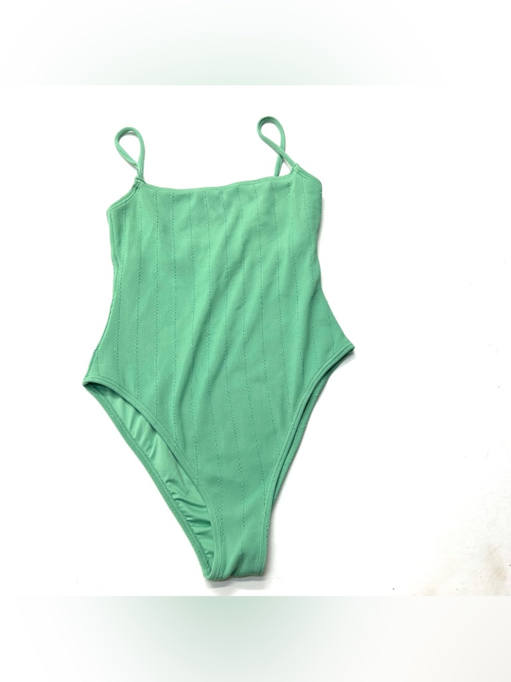 Billabong x Salty Blonde Sunset Rib Swimsuit in Mint Green High Leg - Picture 6 of 12